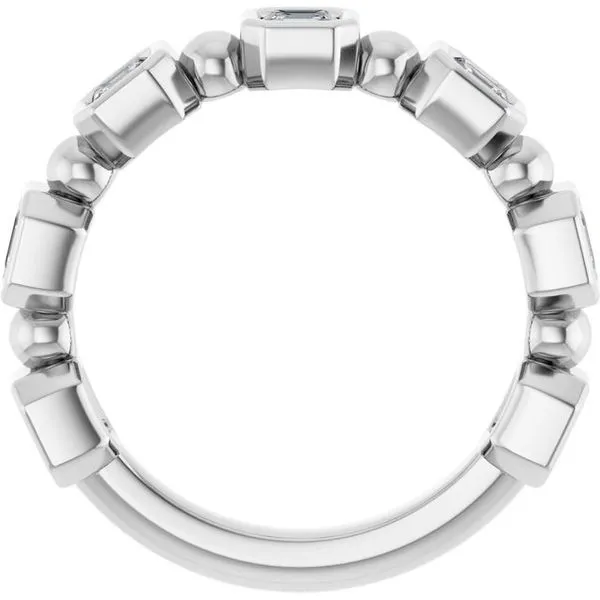 Beaded Bezel-Set Anniversary Band Image 2 Gold'N Creations Gretna, LA