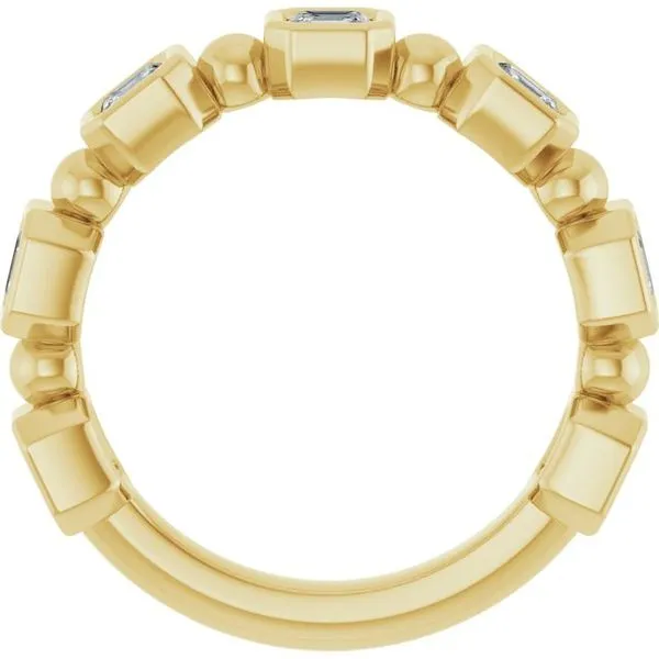 Beaded Bezel-Set Anniversary Band Image 2 Allain's Jewelry New Iberia, LA