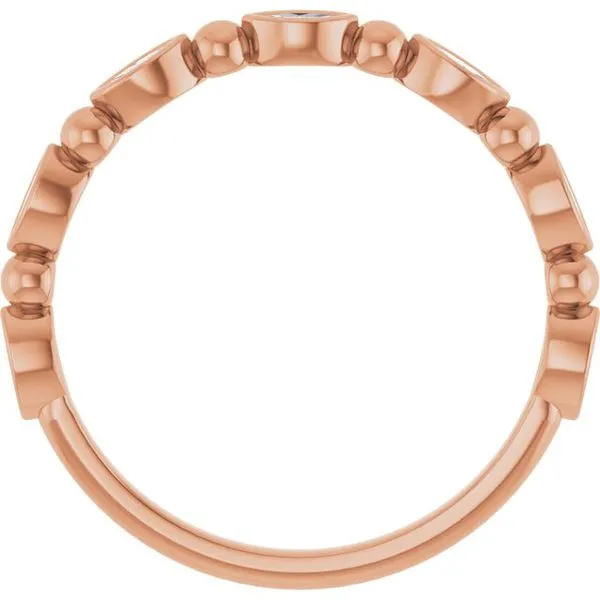 Beaded Bezel-Set Anniversary Band Image 2 Gold'N Creations Gretna, LA