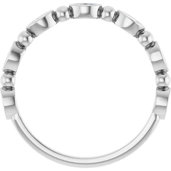 Beaded Bezel-Set Anniversary Band Image 2 Gold'N Creations Gretna, LA