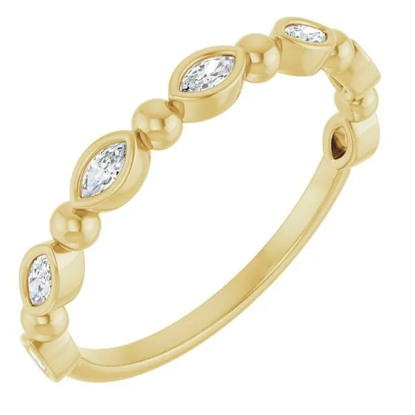 Beaded Bezel-Set Anniversary Band Mead Jewelers Enid, OK