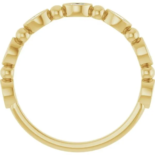 Beaded Bezel-Set Anniversary Band Image 2 Mead Jewelers Enid, OK