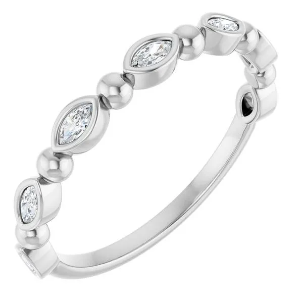 Beaded Bezel-Set Anniversary Band Mead Jewelers Enid, OK