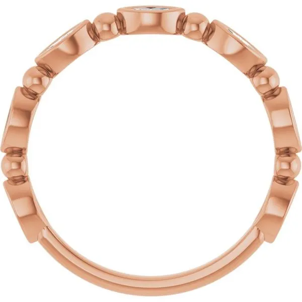 Beaded Bezel-Set Anniversary Band Image 2 Mead Jewelers Enid, OK