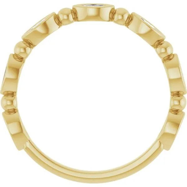 Beaded Bezel-Set Anniversary Band Image 2 Mead Jewelers Enid, OK