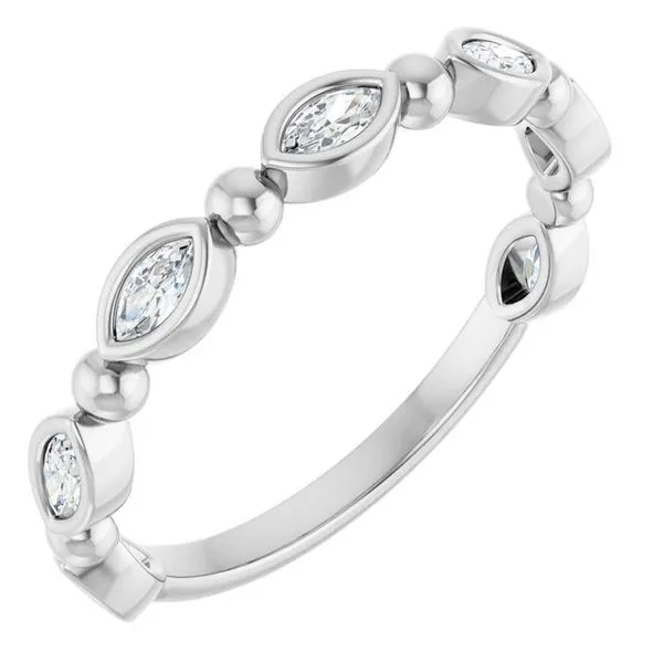 Beaded Bezel-Set Anniversary Band L & L jewelers Scarborough, ME