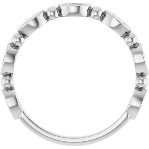 Beaded Bezel-Set Anniversary Band Image 2 L & L jewelers Scarborough, ME