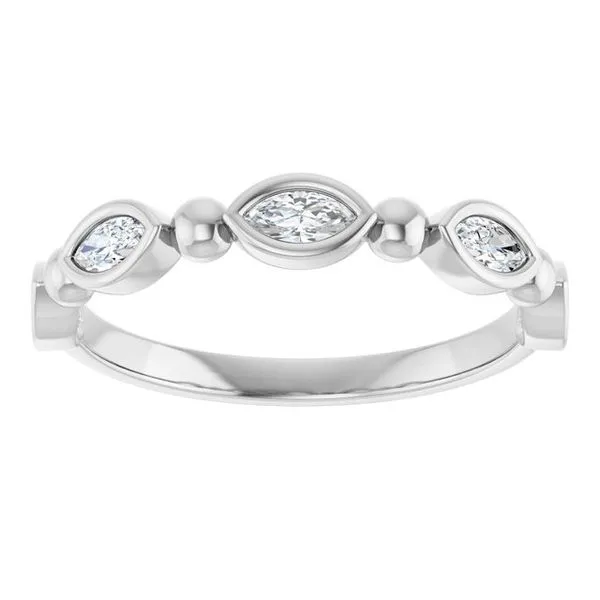 Beaded Bezel-Set Anniversary Band Image 3 Gold'N Creations Gretna, LA