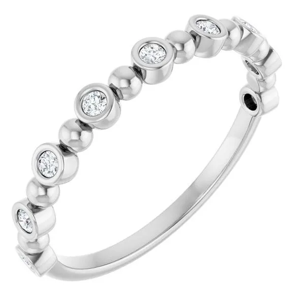 Beaded Bezel-Set Anniversary Band L & L jewelers Scarborough, ME