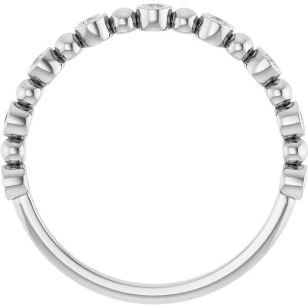 Beaded Bezel-Set Anniversary Band Image 2 L & L jewelers Scarborough, ME