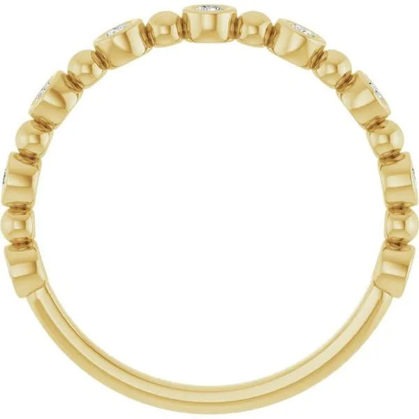 Beaded Bezel-Set Anniversary Band Image 2 Mead Jewelers Enid, OK