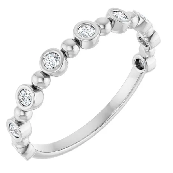 Beaded Bezel-Set Anniversary Band L & L jewelers Scarborough, ME