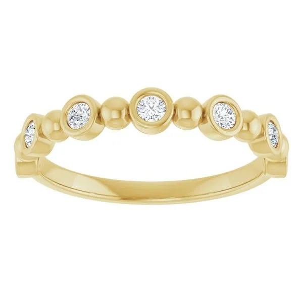 Beaded Bezel-Set Anniversary Band Image 3 Gold'N Creations Gretna, LA