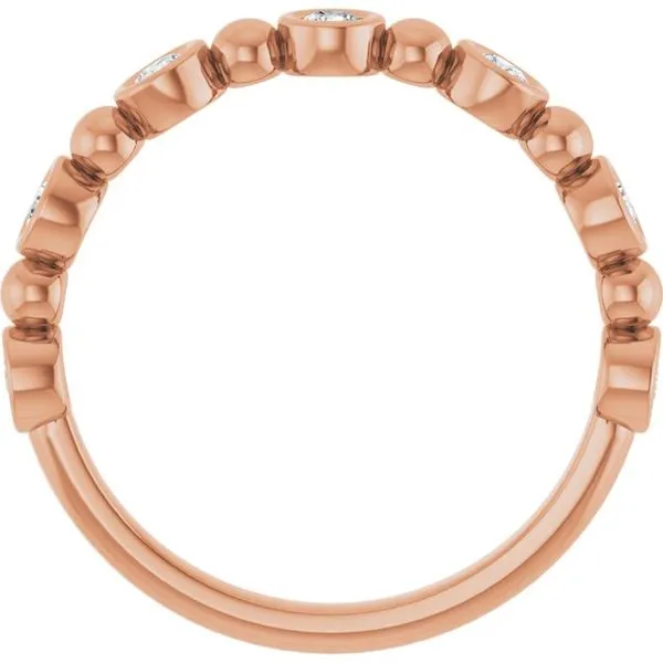 Beaded Bezel-Set Anniversary Band Image 2 Gold'N Creations Gretna, LA