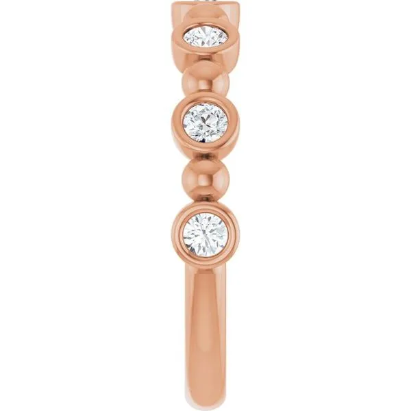 Beaded Bezel-Set Anniversary Band Image 4 Gold'N Creations Gretna, LA