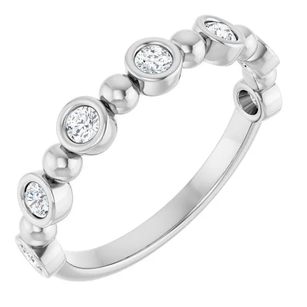 Beaded Bezel-Set Anniversary Band Mead Jewelers Enid, OK