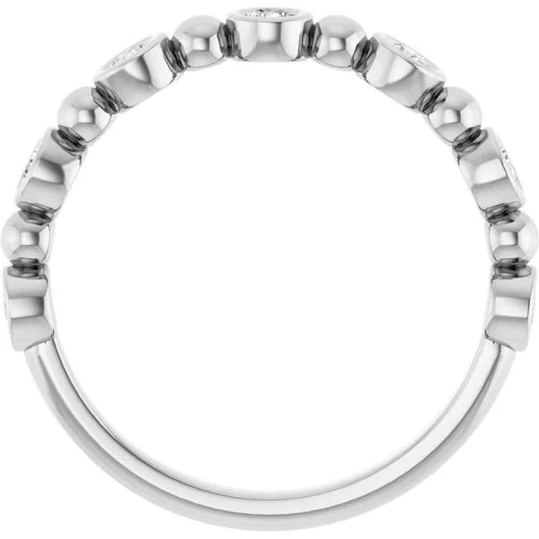 Beaded Bezel-Set Anniversary Band Image 2 Mead Jewelers Enid, OK