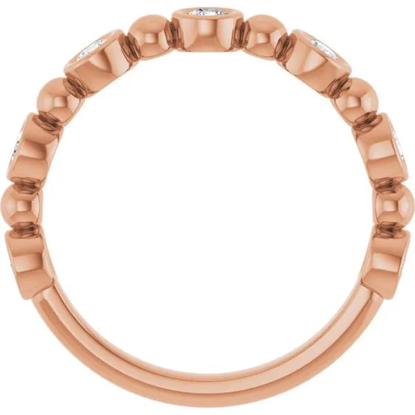 Beaded Bezel-Set Anniversary Band Image 2 Gold'N Creations Gretna, LA