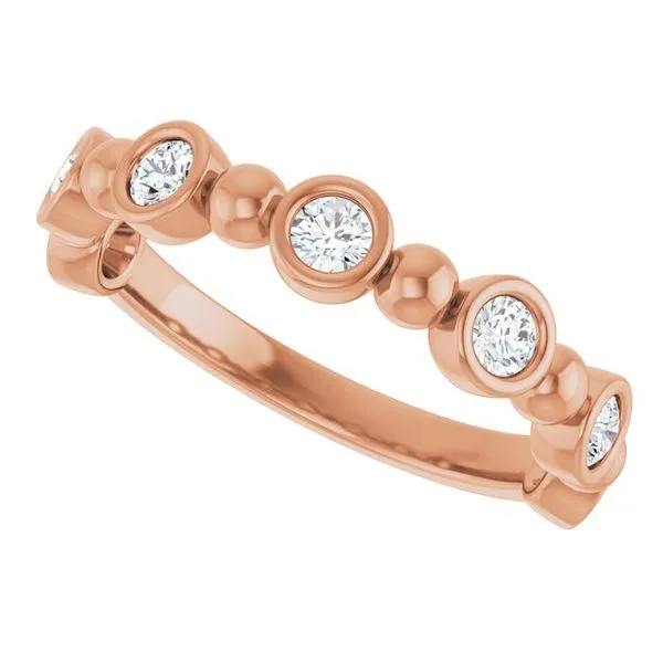 Beaded Bezel-Set Anniversary Band Image 5 Gold'N Creations Gretna, LA