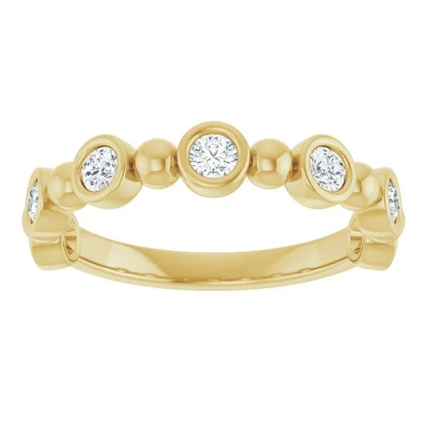 Beaded Bezel-Set Anniversary Band Image 3 Allain's Jewelry New Iberia, LA