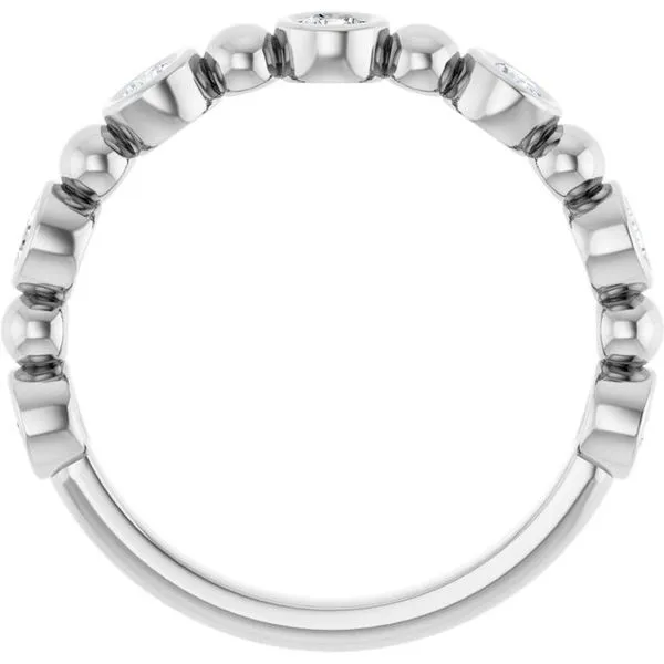 Beaded Bezel-Set Anniversary Band Image 2 L & L jewelers Scarborough, ME