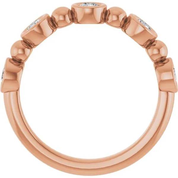 Beaded Bezel-Set Anniversary Band Image 2 Gold'N Creations Gretna, LA