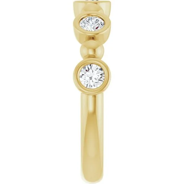 Beaded Bezel-Set Anniversary Band Image 4 Gold'N Creations Gretna, LA