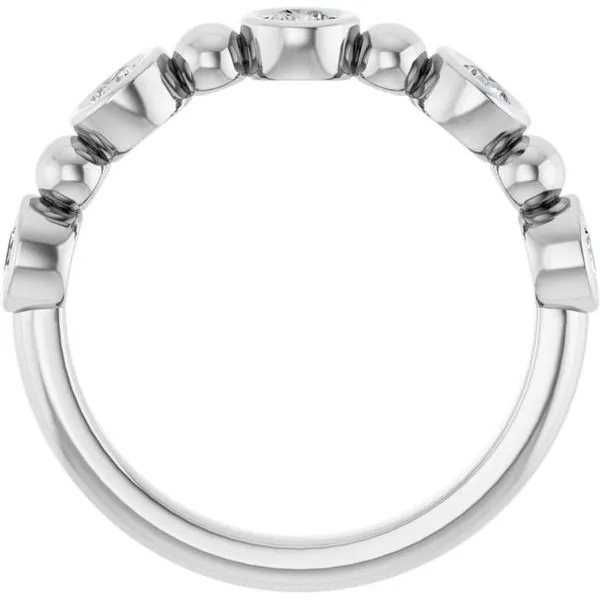 Beaded Bezel-Set Anniversary Band Image 2 Allain's Jewelry New Iberia, LA