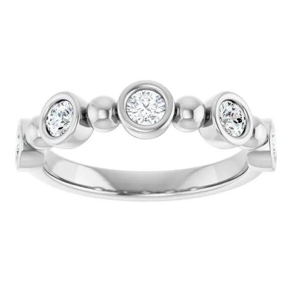 Beaded Bezel-Set Anniversary Band Image 3 Allain's Jewelry New Iberia, LA