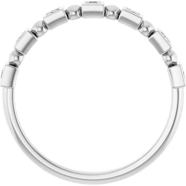 Beaded Bezel-Set Anniversary Band Image 2 Gold'N Creations Gretna, LA