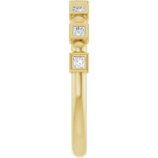 Beaded Bezel-Set Anniversary Band Image 4 Gold'N Creations Gretna, LA