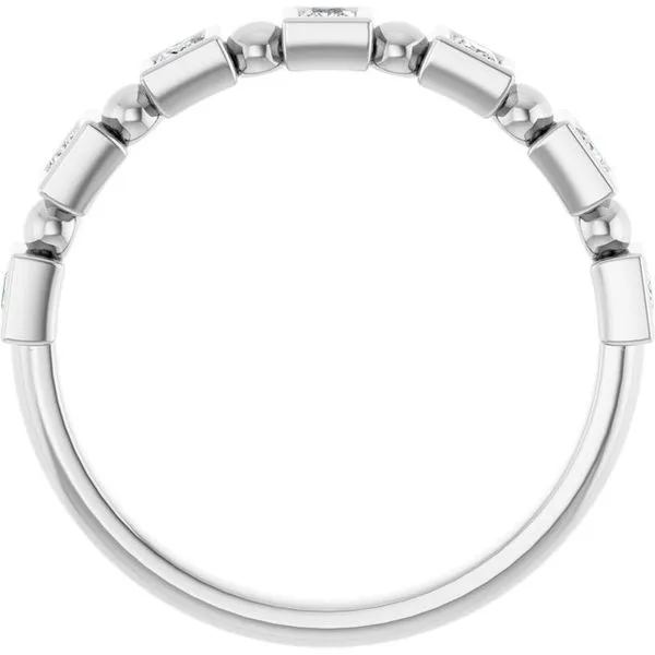 Beaded Bezel-Set Anniversary Band Image 2 Gold'N Creations Gretna, LA