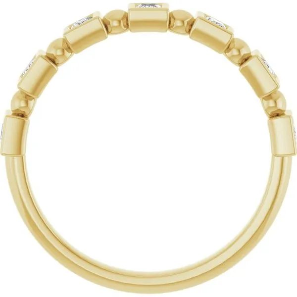 Beaded Bezel-Set Anniversary Band Image 2 Gold'N Creations Gretna, LA