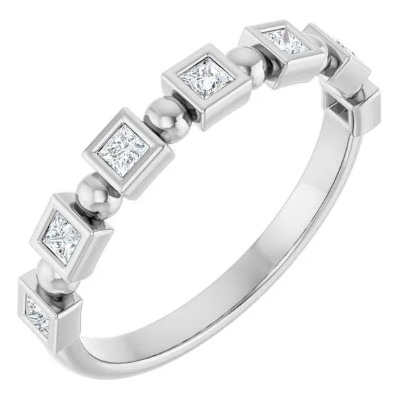 Beaded Bezel-Set Anniversary Band Allain's Jewelry New Iberia, LA