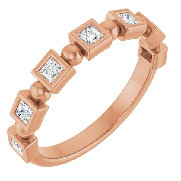 Beaded Bezel-Set Anniversary Band Gold'N Creations Gretna, LA