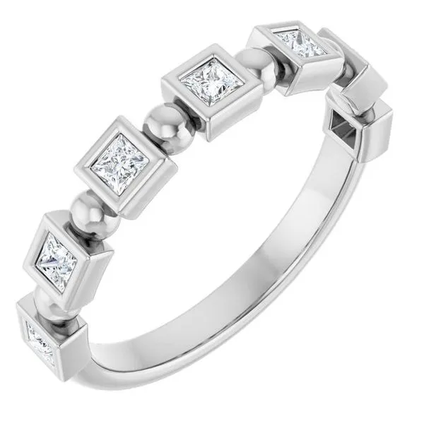 Beaded Bezel-Set Anniversary Band L & L jewelers Scarborough, ME