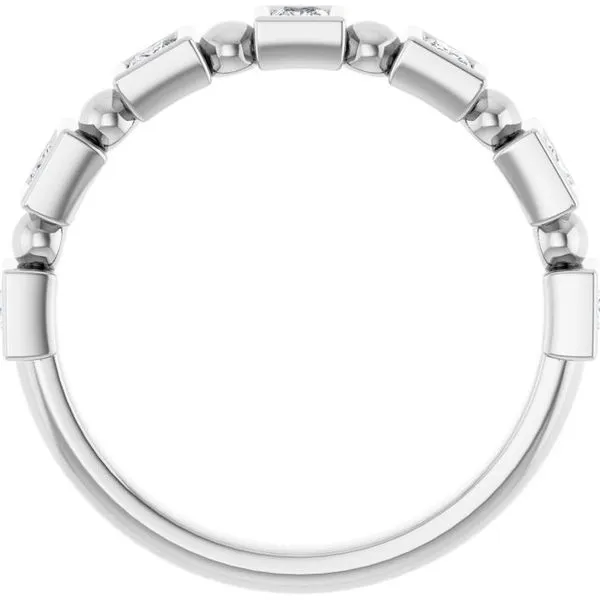 Beaded Bezel-Set Anniversary Band Image 2 L & L jewelers Scarborough, ME