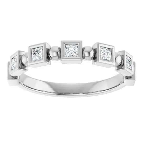 Beaded Bezel-Set Anniversary Band Image 3 L & L jewelers Scarborough, ME