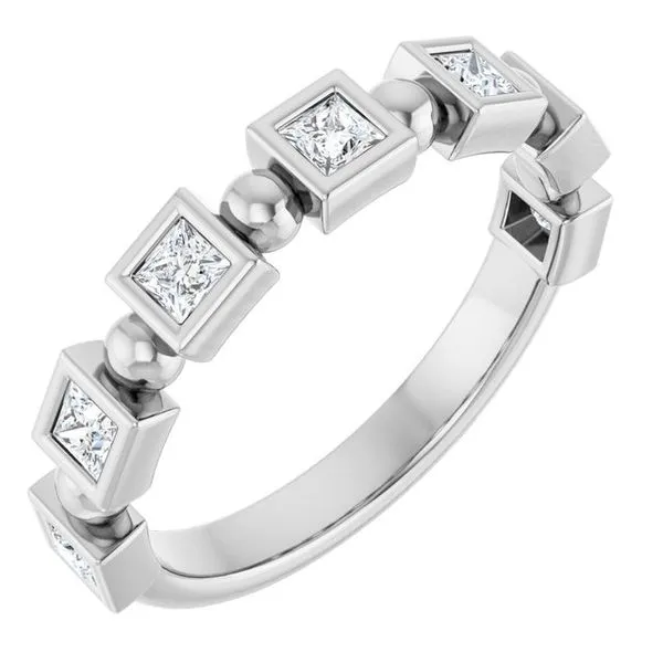 Beaded Bezel-Set Anniversary Band Gold'N Creations Gretna, LA