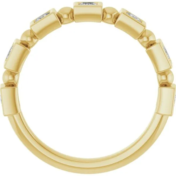 Beaded Bezel-Set Anniversary Band Image 2 Gold'N Creations Gretna, LA