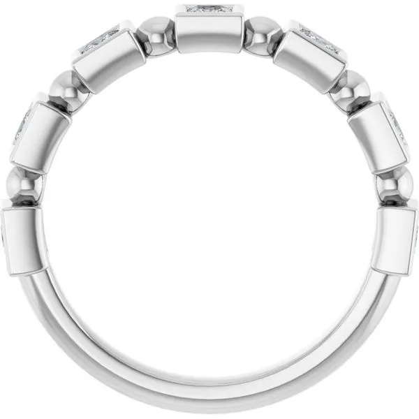 Beaded Bezel-Set Anniversary Band Image 2 Allain's Jewelry New Iberia, LA