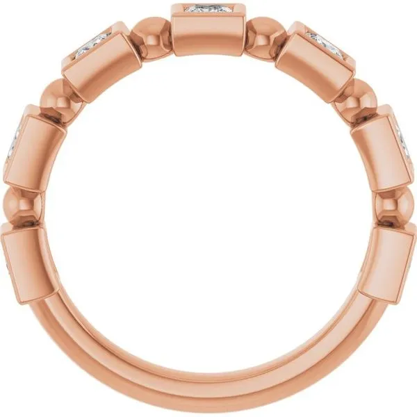 Beaded Bezel-Set Anniversary Band Image 2 Gold'N Creations Gretna, LA