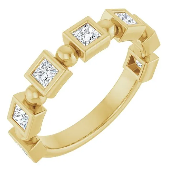 Beaded Bezel-Set Anniversary Band Allain's Jewelry New Iberia, LA