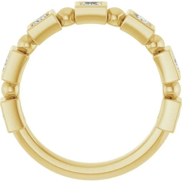 Beaded Bezel-Set Anniversary Band Image 2 Allain's Jewelry New Iberia, LA