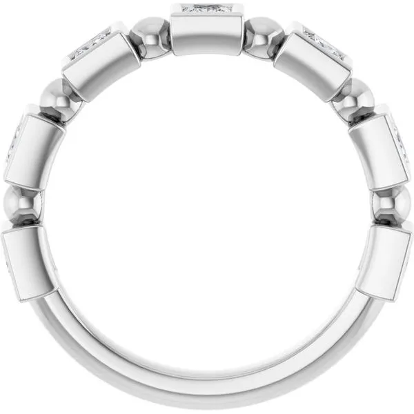 Beaded Bezel-Set Anniversary Band Image 2 Gold'N Creations Gretna, LA