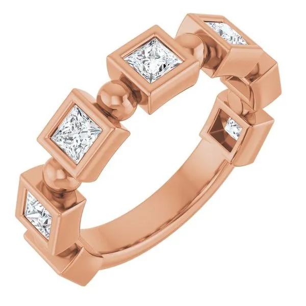 Beaded Bezel-Set Anniversary Band Gold'N Creations Gretna, LA