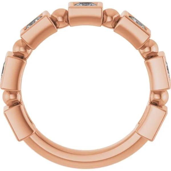 Beaded Bezel-Set Anniversary Band Image 2 Gold'N Creations Gretna, LA