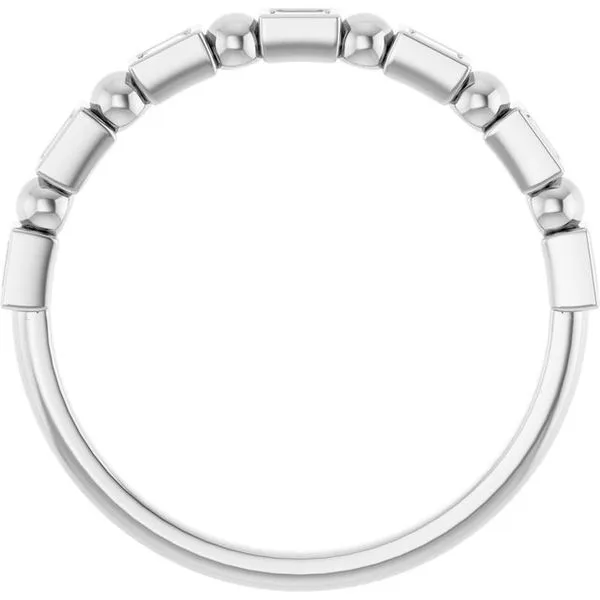 Beaded Bezel-Set Anniversary Band Image 2 Gold'N Creations Gretna, LA