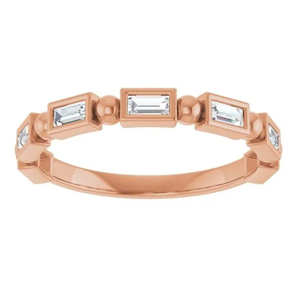 Beaded Bezel-Set Anniversary Band Image 3 Gold'N Creations Gretna, LA