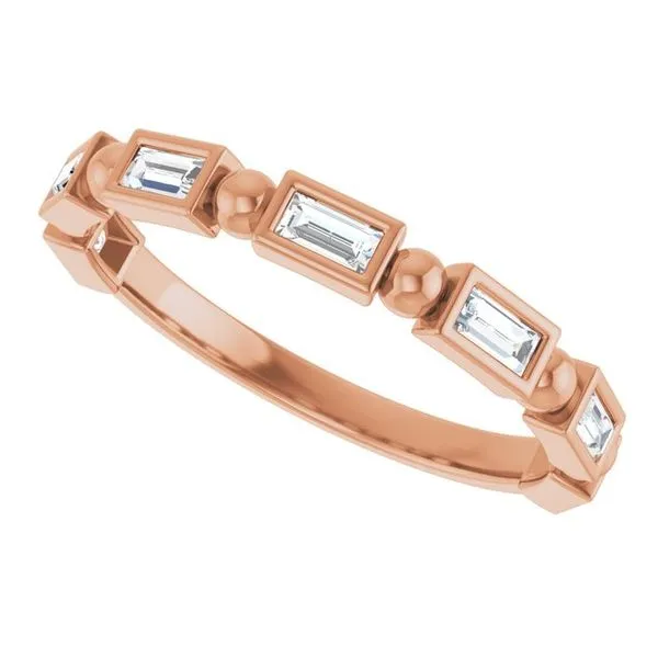 Beaded Bezel-Set Anniversary Band Image 5 Gold'N Creations Gretna, LA